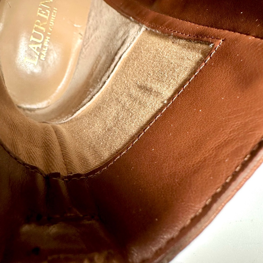Lauren Ralph Lauren Briele Brown Leather Boots US 9.5 B - Picture 15 of 16